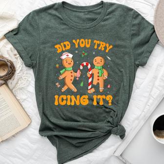 Did You Try Icing It Christmas Gingerbread Nurse Squad Bella Canvas T-shirt - Thegiftio UK