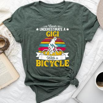 Never Underestimate A Gigi With A Bicycle Vintage Bella Canvas T-shirt | Mazezy