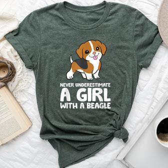 Never Underestimate A Girl With A Beagle Dog Bella Canvas T-shirt | Mazezy