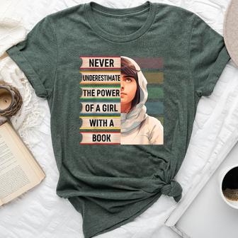 Never Underestimate A Girl With A Book Malala Yousafzai Bella Canvas T-shirt - Thegiftio UK