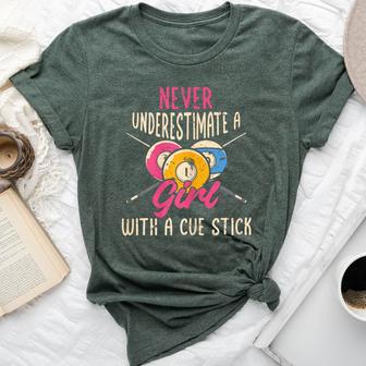 Never Underestimate A Girl With A Cute Stick Billiard Pool Bella Canvas T-shirt - Monsterry DE