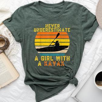 Never Underestimate A Girl With A Kayak Vintage Kayaking Bella Canvas T-shirt - Monsterry UK