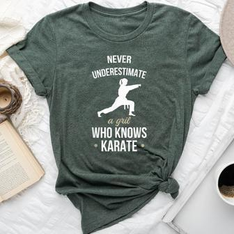 Never Underestimate A Girl Who Knows Karate Martial Arts Bella Canvas T-shirt - Seseable