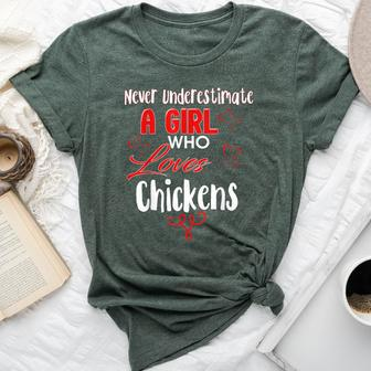 Never Underestimate A Girl Who Loves Chickens Bella Canvas T-shirt - Seseable