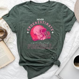 Never Underestimate Girl Who Plays American Football Bella Canvas T-shirt | Mazezy