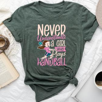 Never Underestimate A Girl Who Plays Handball Bella Canvas T-shirt - Monsterry UK