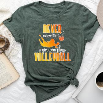 Never Underestimate A Girl Who Plays Volleyball Bella Canvas T-shirt - Monsterry UK