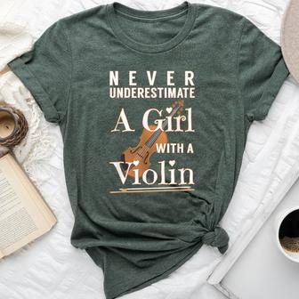 Never Underestimate A Girl With A Violin Inspire Bella Canvas T-shirt - Monsterry