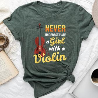 Never Underestimate A Girl With A Violin Violinist Bella Canvas T-shirt - Monsterry