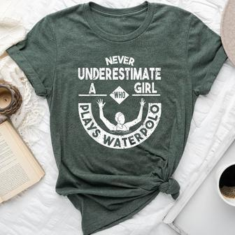 Never Underestimate A Girl Who Waterpolo Waterball Bella Canvas T-shirt | Mazezy