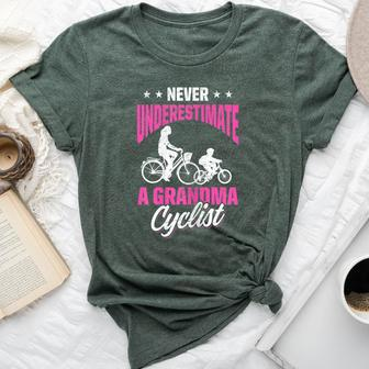 Never Underestimate A Grandma Cyclist Bella Canvas T-shirt - Monsterry CA