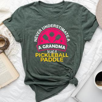 Never Underestimate A Grandma With Pickleball Paddle Bella Canvas T-shirt - Monsterry UK