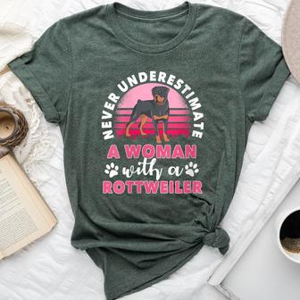 Never Underestimate A Man With A Rottweiler Bella Canvas T-shirt - Monsterry CA