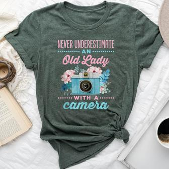 Never Underestimate An Old Lady With A Camera Photographer Bella Canvas T-shirt - Monsterry AU