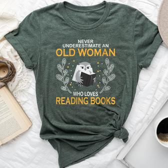 Never Underestimate An Old Lady Who Loves Reading Books Bella Canvas T-shirt | Mazezy
