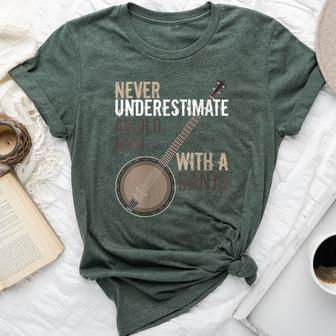 Never Underestimate An Old Man With A Banjo Music Instrument Bella Canvas T-shirt - Seseable
