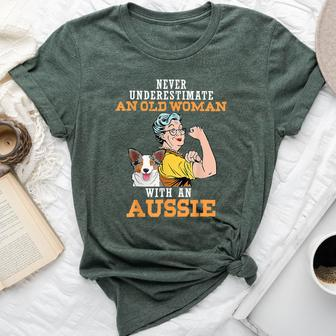 Never Underestimate An Old Woman With An Aussie Bella Canvas T-shirt | Mazezy