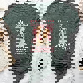 Never Underestimate An Old Woman With A Australian Shepherd Bella Canvas T-shirt | Mazezy