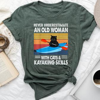 Never Underestimate An Old Woman With Cats And Kayaking Bella Canvas T-shirt - Monsterry DE