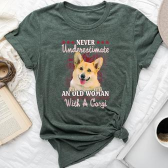 Never Underestimate An Old Woman With A Corgi Bella Canvas T-shirt | Mazezy