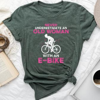 Never Underestimate An Old Woman With An E-Bike Bike Bella Canvas T-shirt | Mazezy