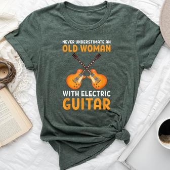 Never Underestimate An Old Woman With An Electric Guitar Bella Canvas T-shirt - Monsterry AU