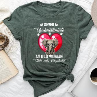 Never Underestimate An Old Woman With An Elephant Costume Bella Canvas T-shirt - Monsterry
