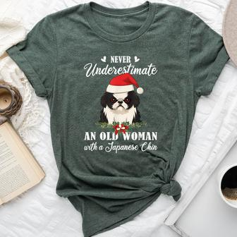 Never Underestimate An Old Woman With A Japanese Chin Lover Bella Canvas T-shirt | Mazezy