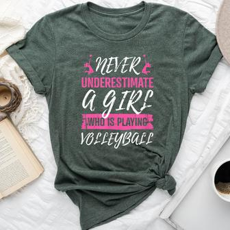 Never Underestimate A Volleyball Girl Beach Volleyball Bella Canvas T-shirt - Thegiftio UK