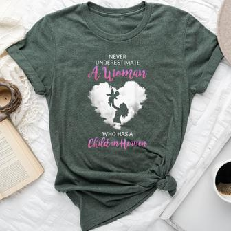 Never Underestimate A Woman Who Has A Child In Heaven Bella Canvas T-shirt | Mazezy