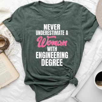 Never Underestimate A Woman With Engineering Degree Bella Canvas T-shirt - Monsterry