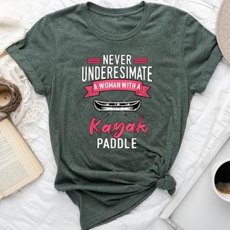 Never Underestimate A Woman With A Kayak Paddle Kayaking Bella Canvas T-shirt - Monsterry UK