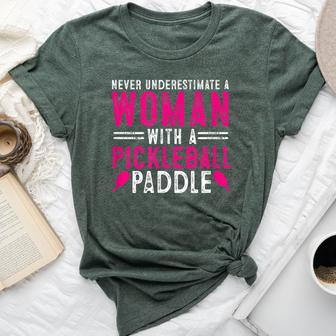 Never Underestimate A Woman With A Pickleball Paddle Dink Bella Canvas T-shirt - Monsterry UK
