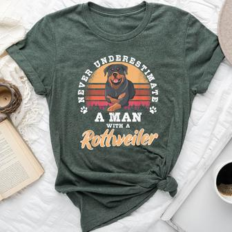 Never Underestimate A Woman With A Rottweiler Bella Canvas T-shirt - Monsterry UK