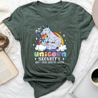 Unicorn Security Don't Mess With My Sister Bella Canvas T-shirt | Mazezy