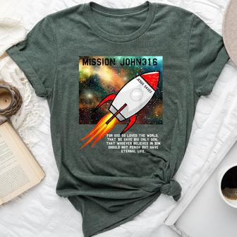 Vbs Mission John 316 Memory Verse Distressed Stellar Space Bella Canvas T-shirt | Mazezy UK