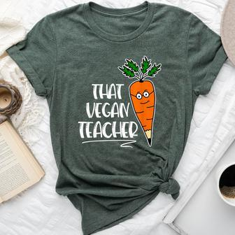 That Vegan Teacher Carrot With Glasses Bella Canvas T-shirt | Mazezy