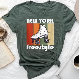 Vintage Retro New York Skater Freestyle Roller Skating Bella Canvas T-shirt | Mazezy