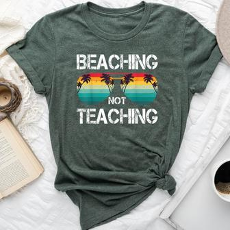 Vintage Sunglass Sunset Beaching Not Teaching Teacher Summer Bella Canvas T-shirt | Mazezy
