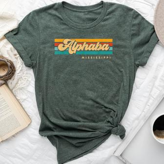 Vintage Sunset Stripes Alphaba Mississippi Bella Canvas T-shirt | Mazezy