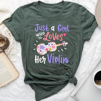 Violin Violinist Just A Girl Who Loves Her Violin Bella Canvas T-shirt - Thegiftio UK