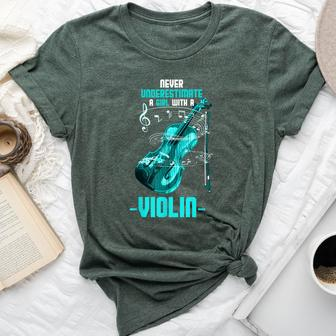 Violinist Musician Never Underestimate A Girl With A Violin Bella Canvas T-shirt - Monsterry UK
