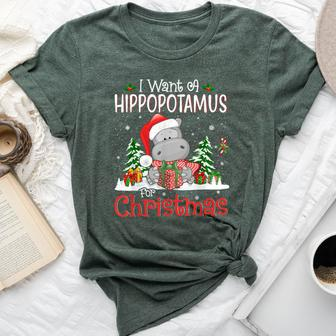 I Want A Hippopotamus For Christmas Xmas Hippo For Kid Bella Canvas T-shirt - Monsterry