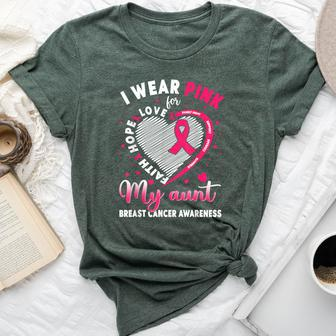 I Wear Pink For My Aunt Breast Cancer Awareness Support Bella Canvas T-shirt | Mazezy