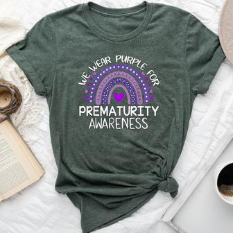 We Wear Purple Rainbow For World Prematurity Awareness Day Bella Canvas T-shirt - Monsterry CA