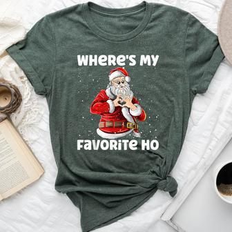 Where's My Favorite Ho Sarcastic Christmas Santa Claus Bella Canvas T-shirt - Seseable