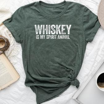 Whiskey Is My Spirit Animal Drinking Bella Canvas T-shirt - Seseable