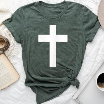 White Cross Jesus Christ Christianity God Christian Gospel Bella Canvas T-shirt | Mazezy