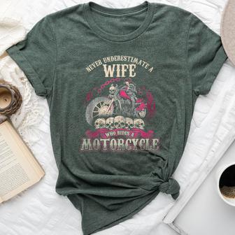 Wife Biker Chick Never Underestimate Motorcycle Bella Canvas T-shirt - Thegiftio UK