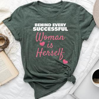 Wife Mom Boss Behind Every Successful Woman Is Herself Bella Canvas T-shirt | Mazezy UK